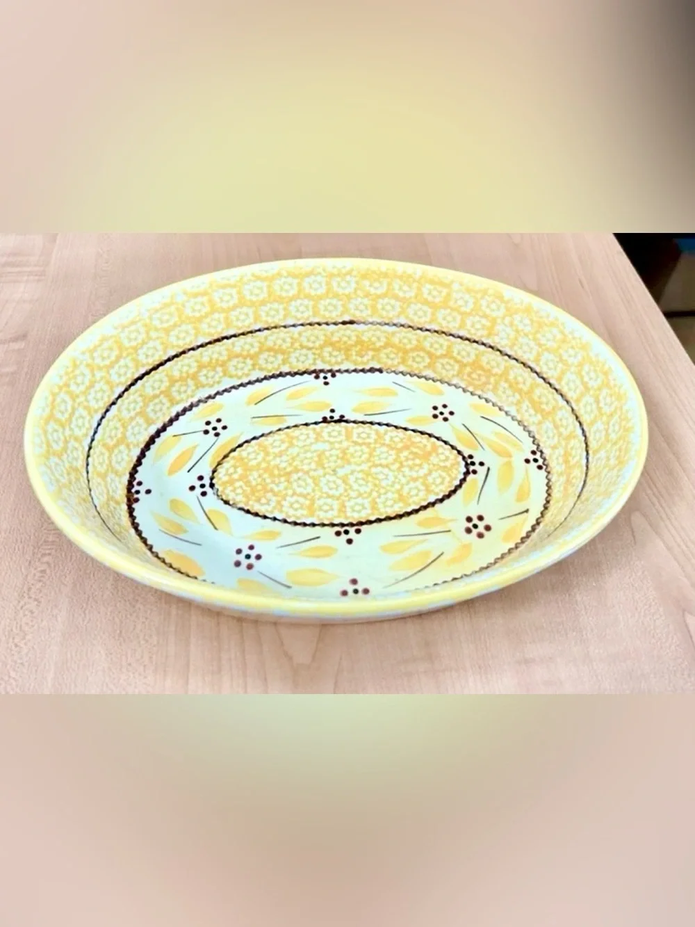 temptations bakeware presentable ovenware old world yellow Tara serving bowl